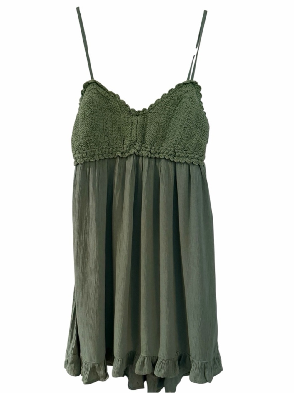 NWT Tilly’s RSQ Crochet Bodice Ruffle Hem Babydoll Dress - X Small
